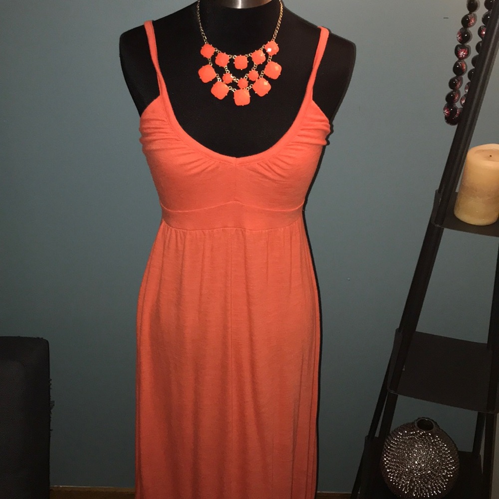 Beautiful coral maxi dress.